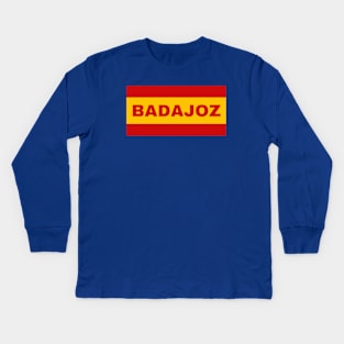 Badajoz City in Spanish Flag Colors Kids Long Sleeve T-Shirt